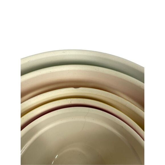 Crate & Barrel Addison Nesting Mixing Bowls Set 5 Made Portugal Discontinued VTG - Picture 3 of 8